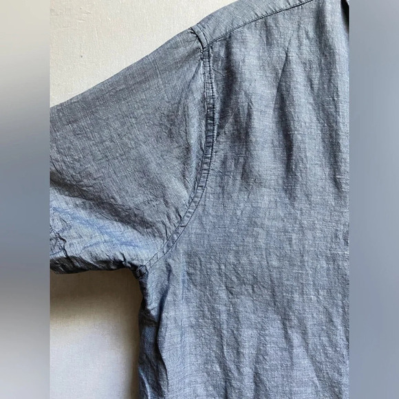 Saks Fifth Avenue linen cotton collar shirt sleeve shirt  Sz XL - Picture 7 of 11